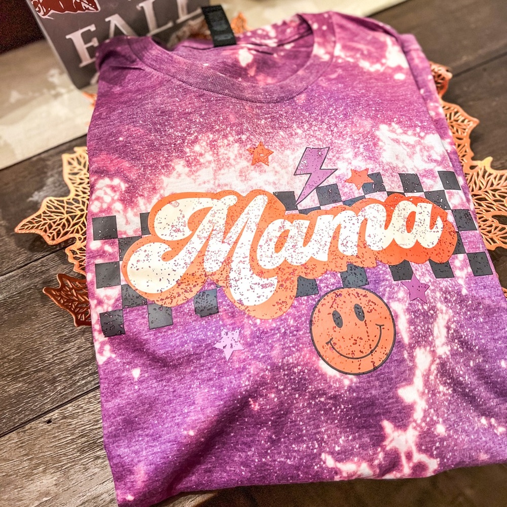 Groovy mama bleached graphic tee